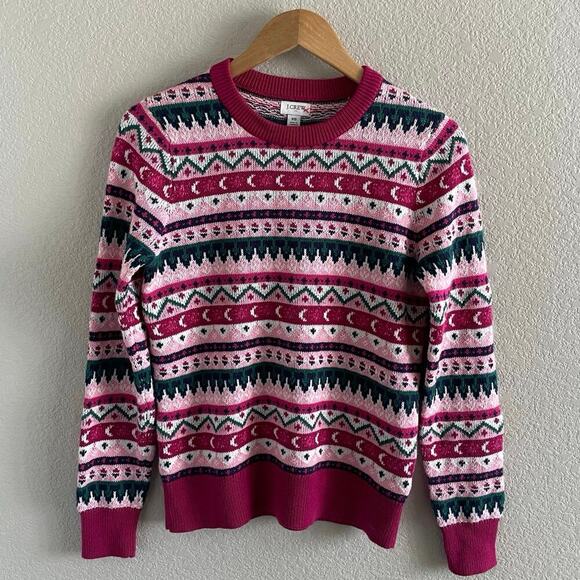 J.Crew Fair Isle Crewneck Sweater Long Sleeve XS - Picture 2 of 13